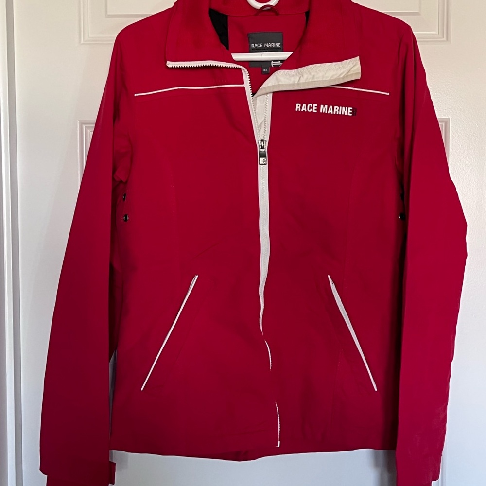 Race Marine Red Jacket Scandinavian Sportswear, Side & Interior Zippered Pockets
